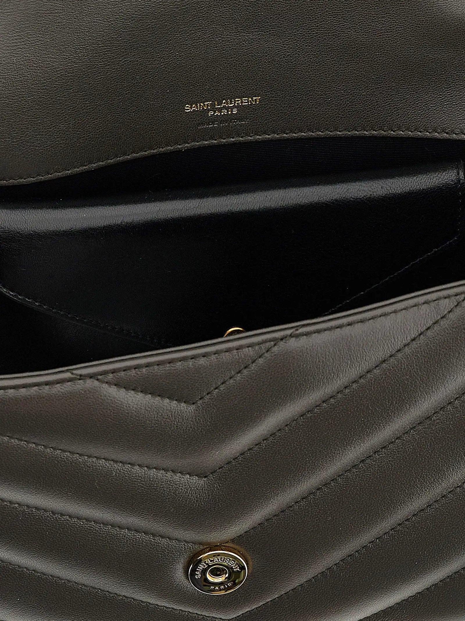 Saint Laurent Brown Lamb Leather Shoulder Bag