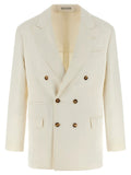 Brunello Cucinelli White Silk Blazer