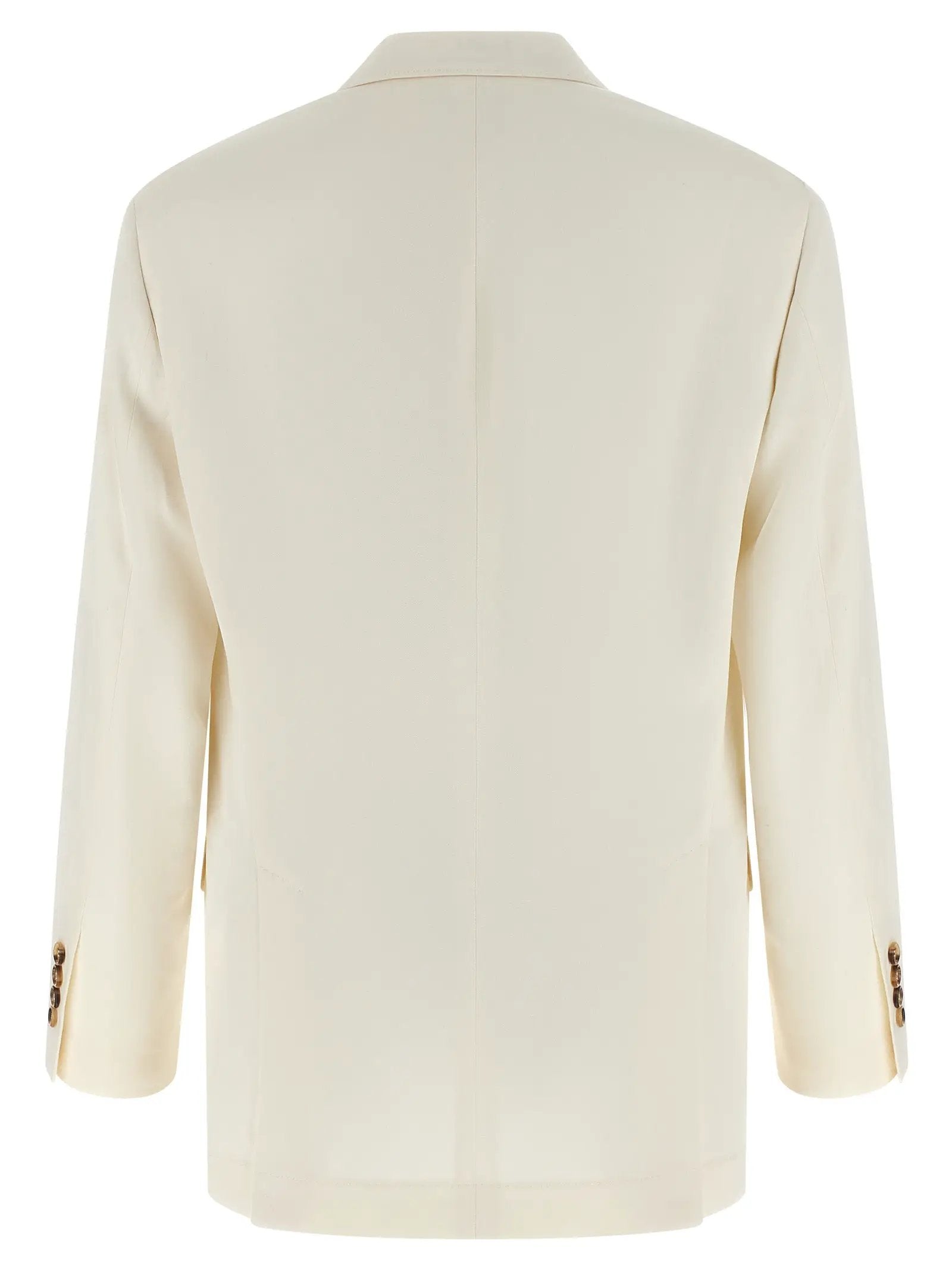 Brunello Cucinelli White Silk Blazer