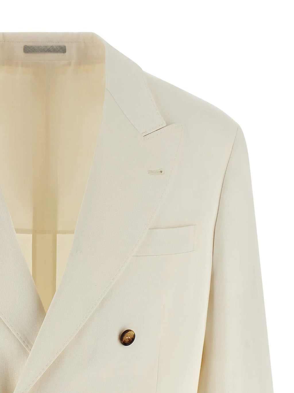 Brunello Cucinelli White Silk Blazer