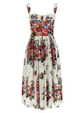 Robe midi en coton blanc Dolce & Gabbana