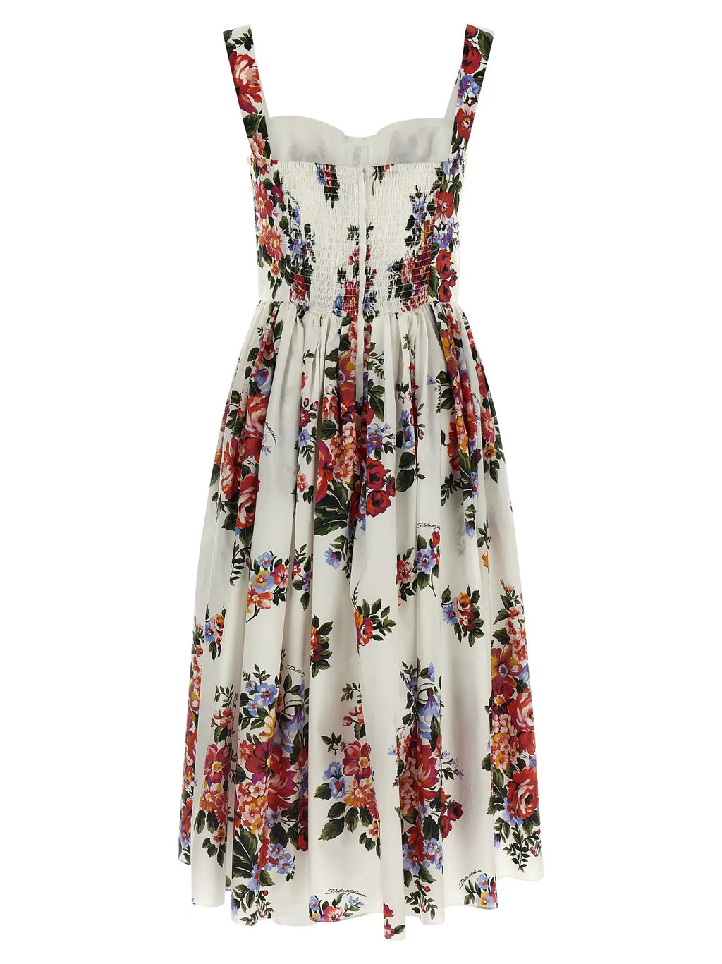 Robe midi en coton blanc Dolce & Gabbana