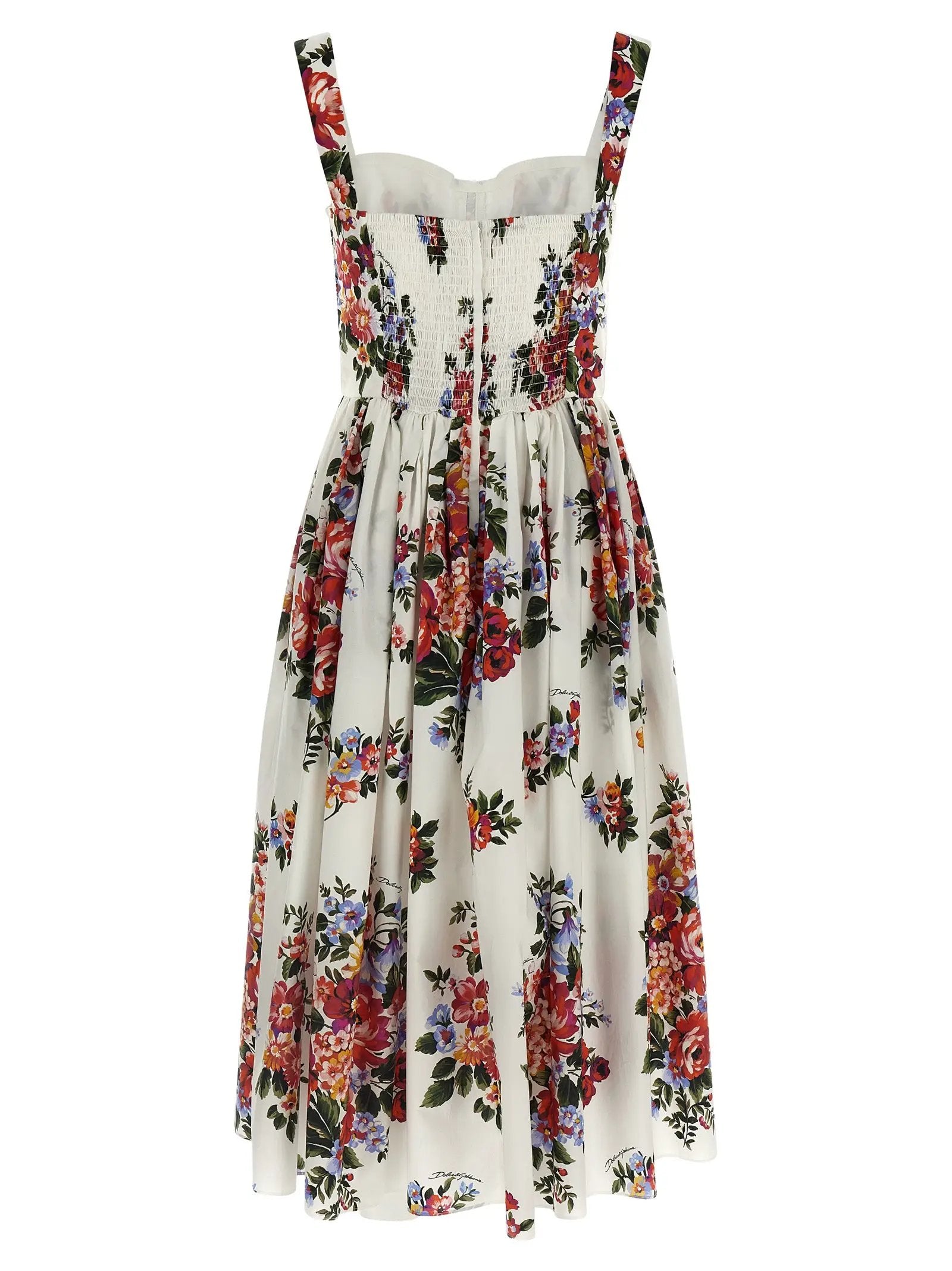 Robe midi en coton blanc Dolce & Gabbana