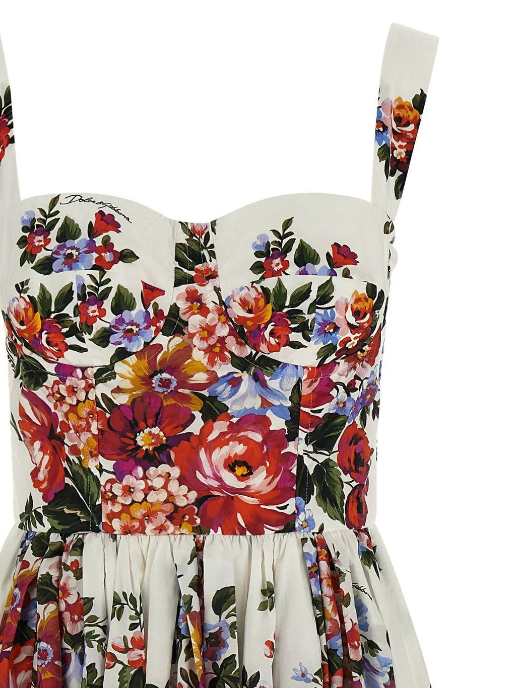 Robe midi en coton blanc Dolce & Gabbana