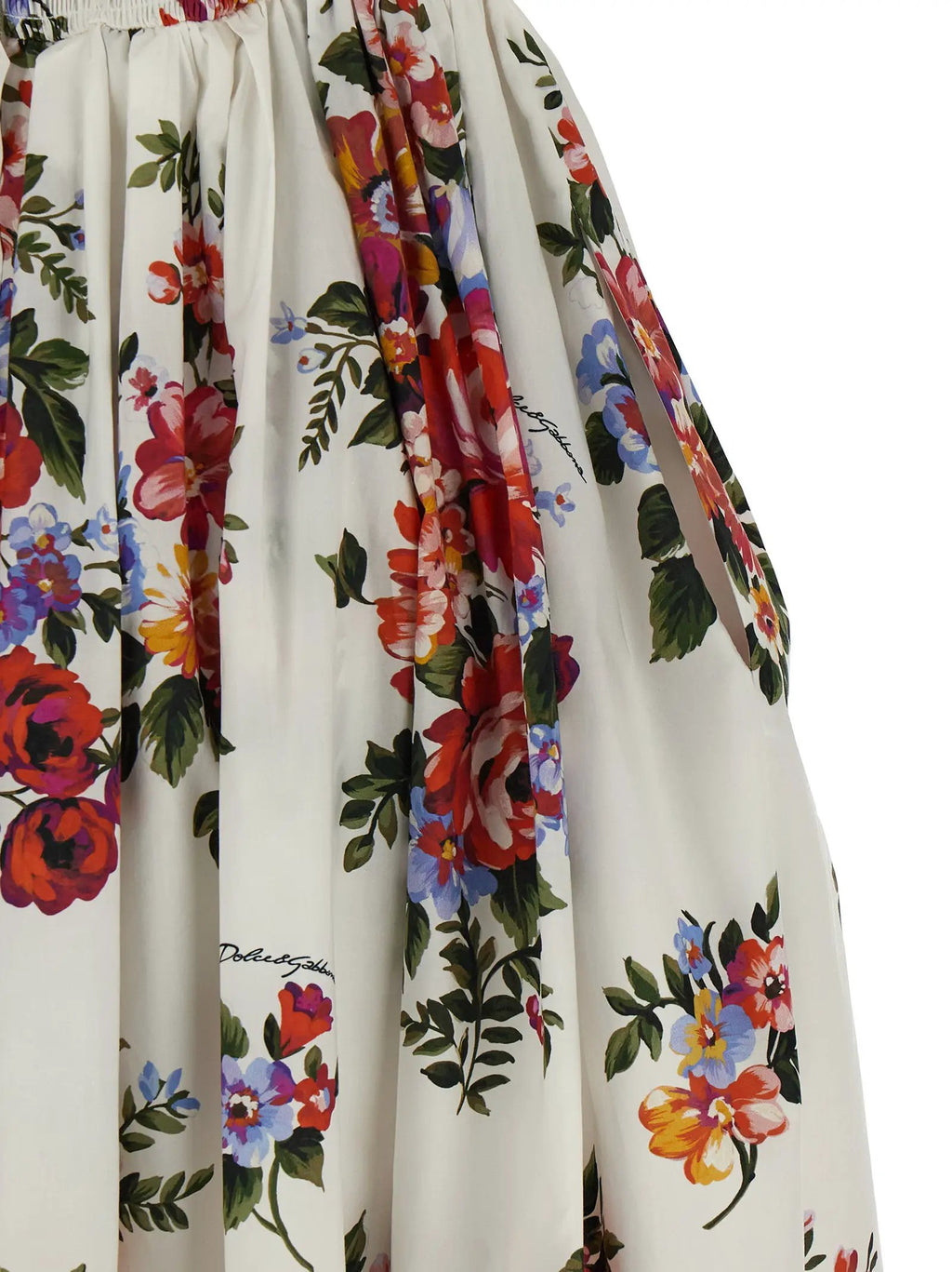Robe midi en coton blanc Dolce & Gabbana