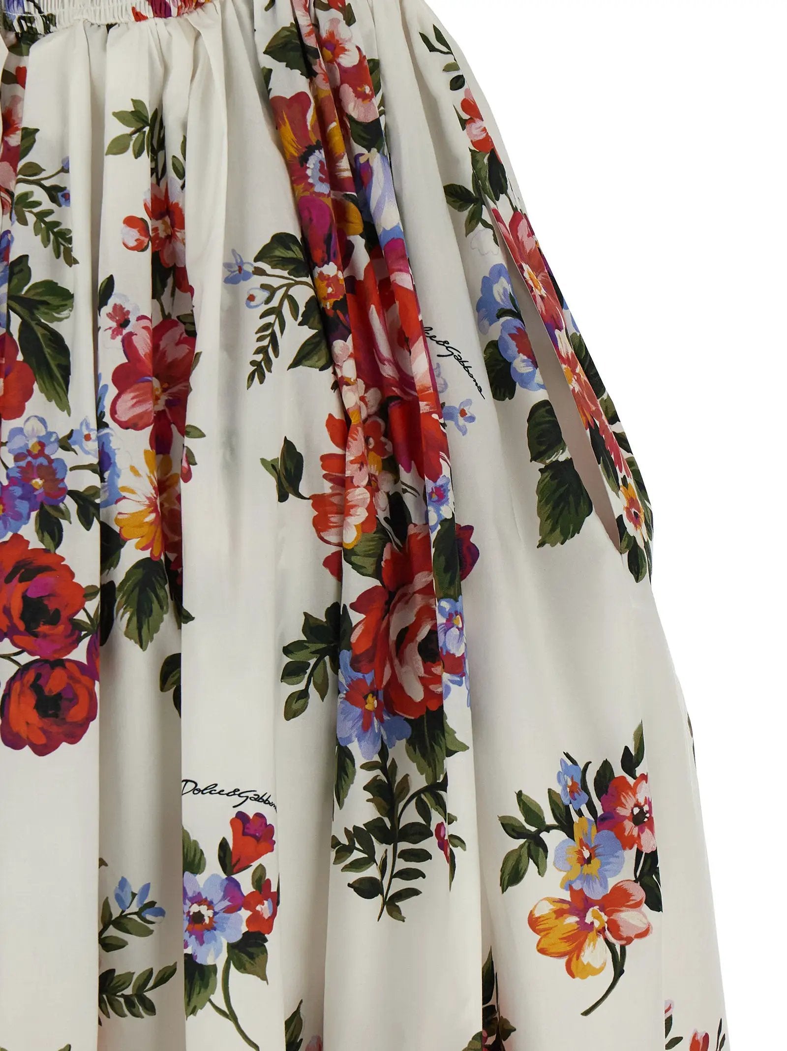 Robe midi en coton blanc Dolce & Gabbana