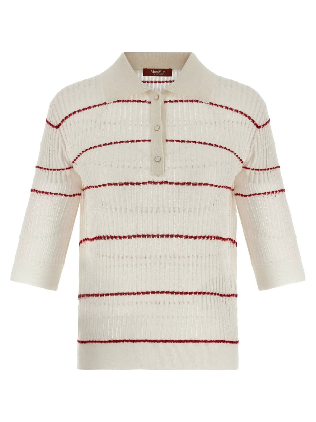 Max Mara White Silk Polo Shirt