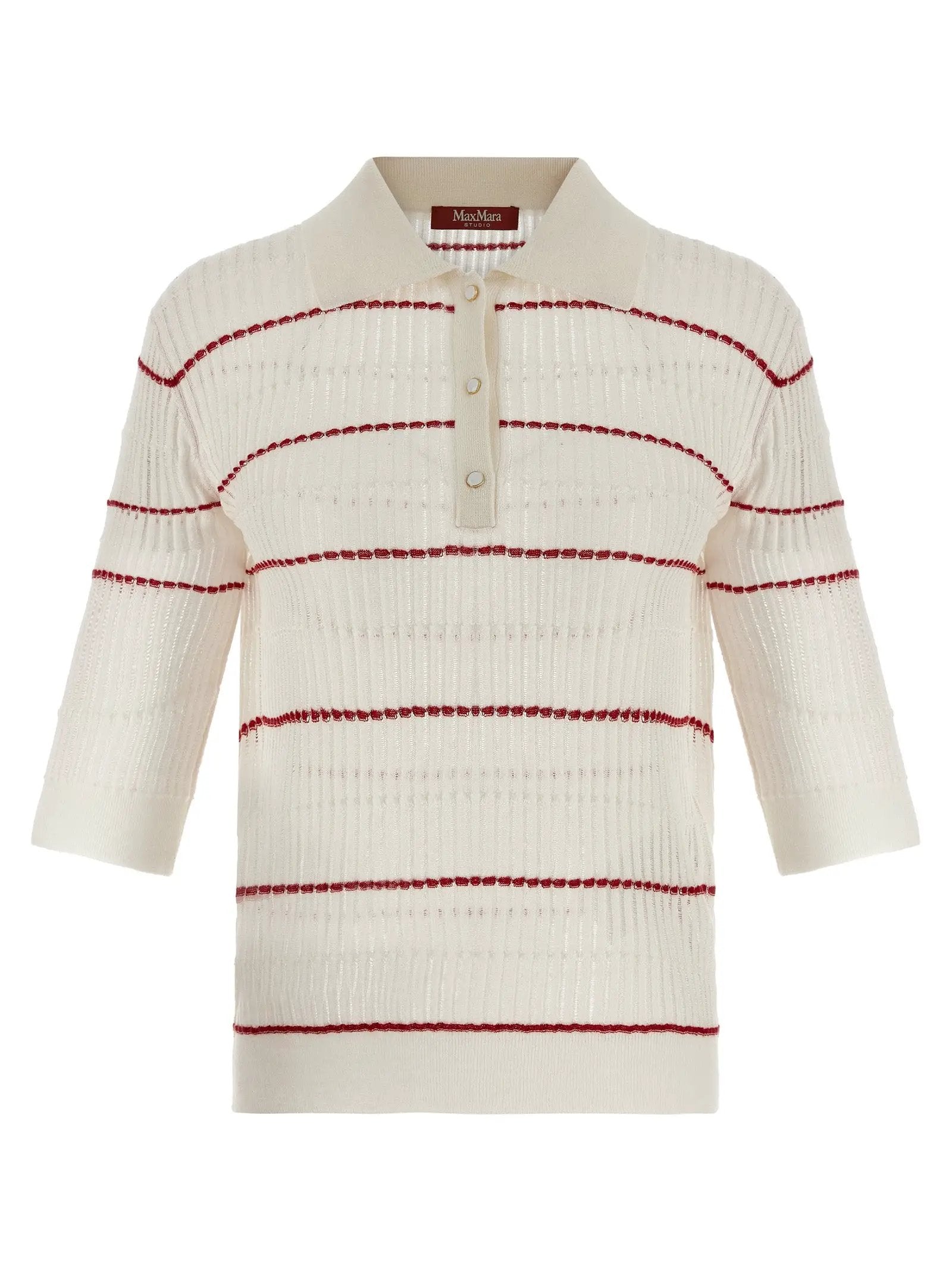 Max Mara White Silk Polo Shirt