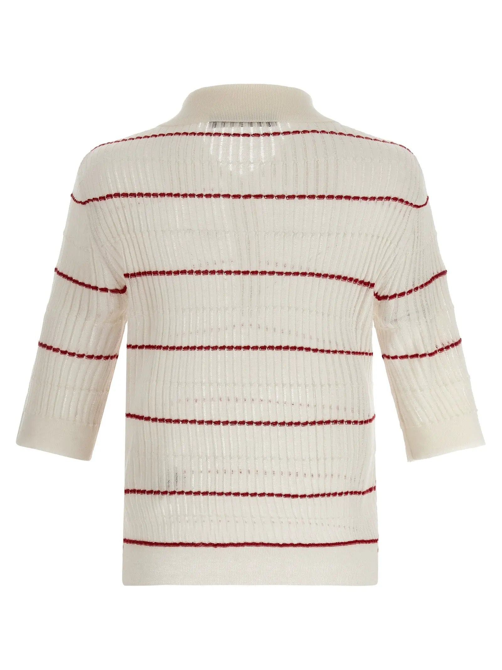 Max Mara White Silk Polo Shirt