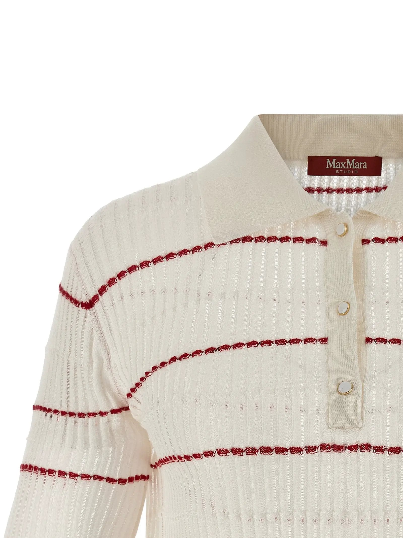 Max Mara White Silk Polo Shirt