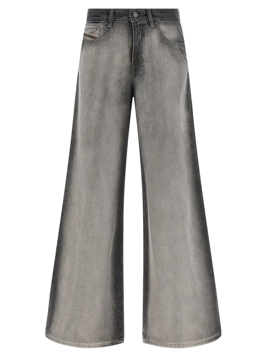 Diesel Gray Cotton Flared Jeans