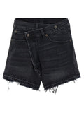 R13 Black Cotton Bermuda Shorts