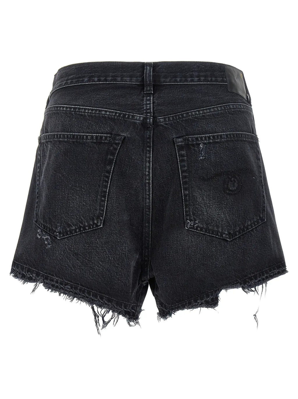 R13 Black Cotton Bermuda Shorts