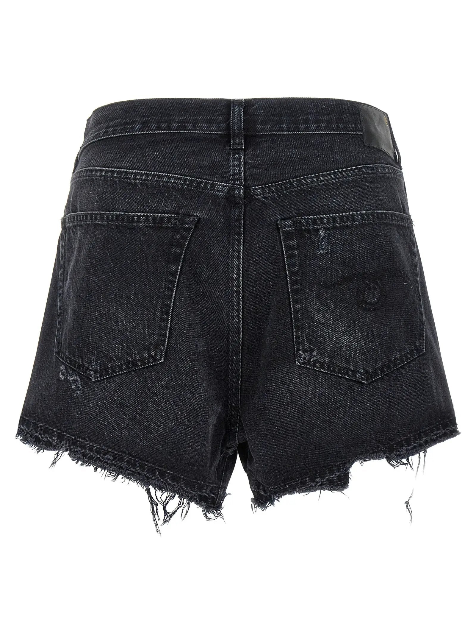 R13 Black Cotton Bermuda Shorts