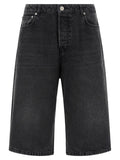 Ami Paris Black Cotton Bermuda Shorts