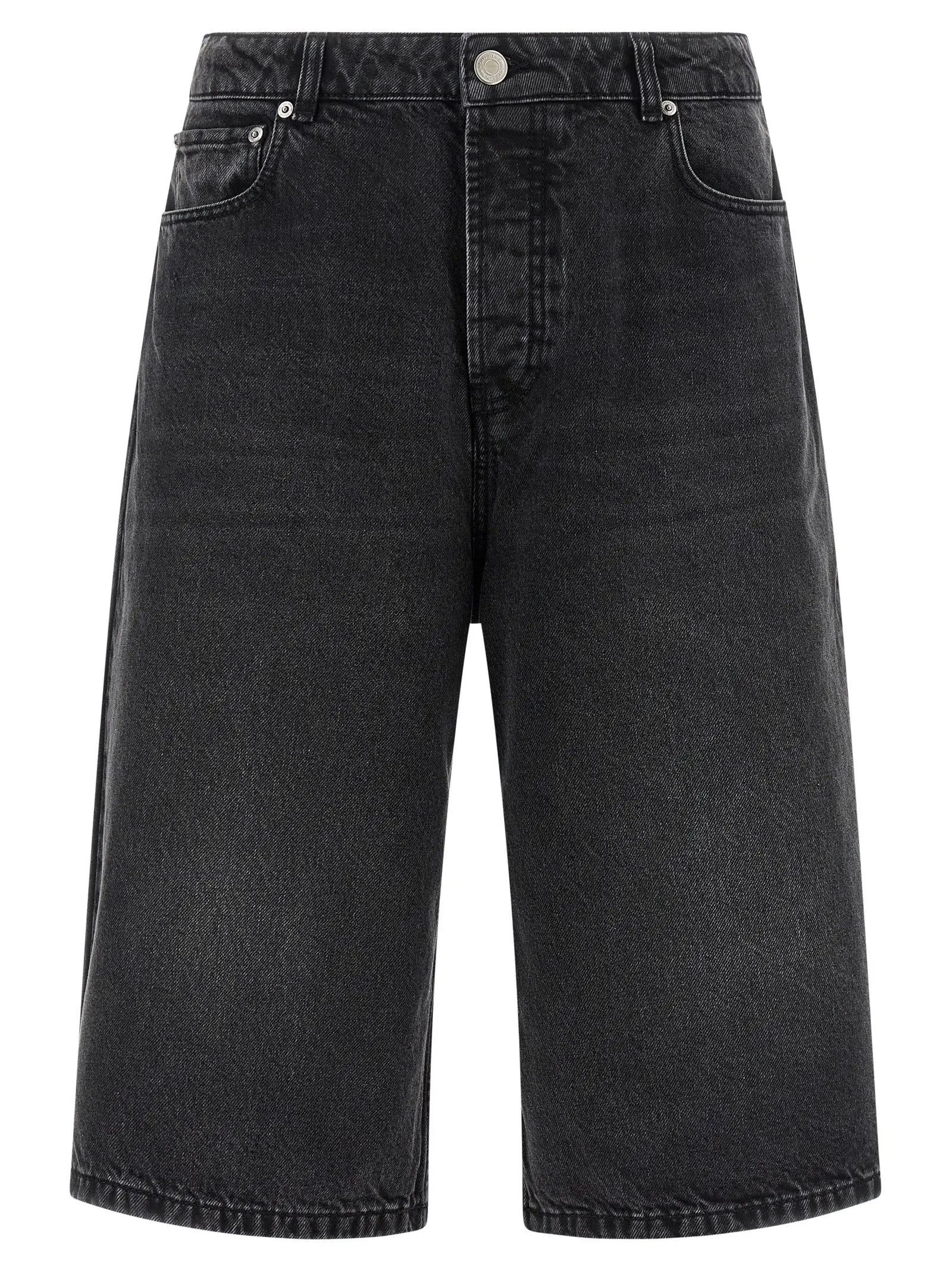 Ami Paris Black Cotton Bermuda Shorts