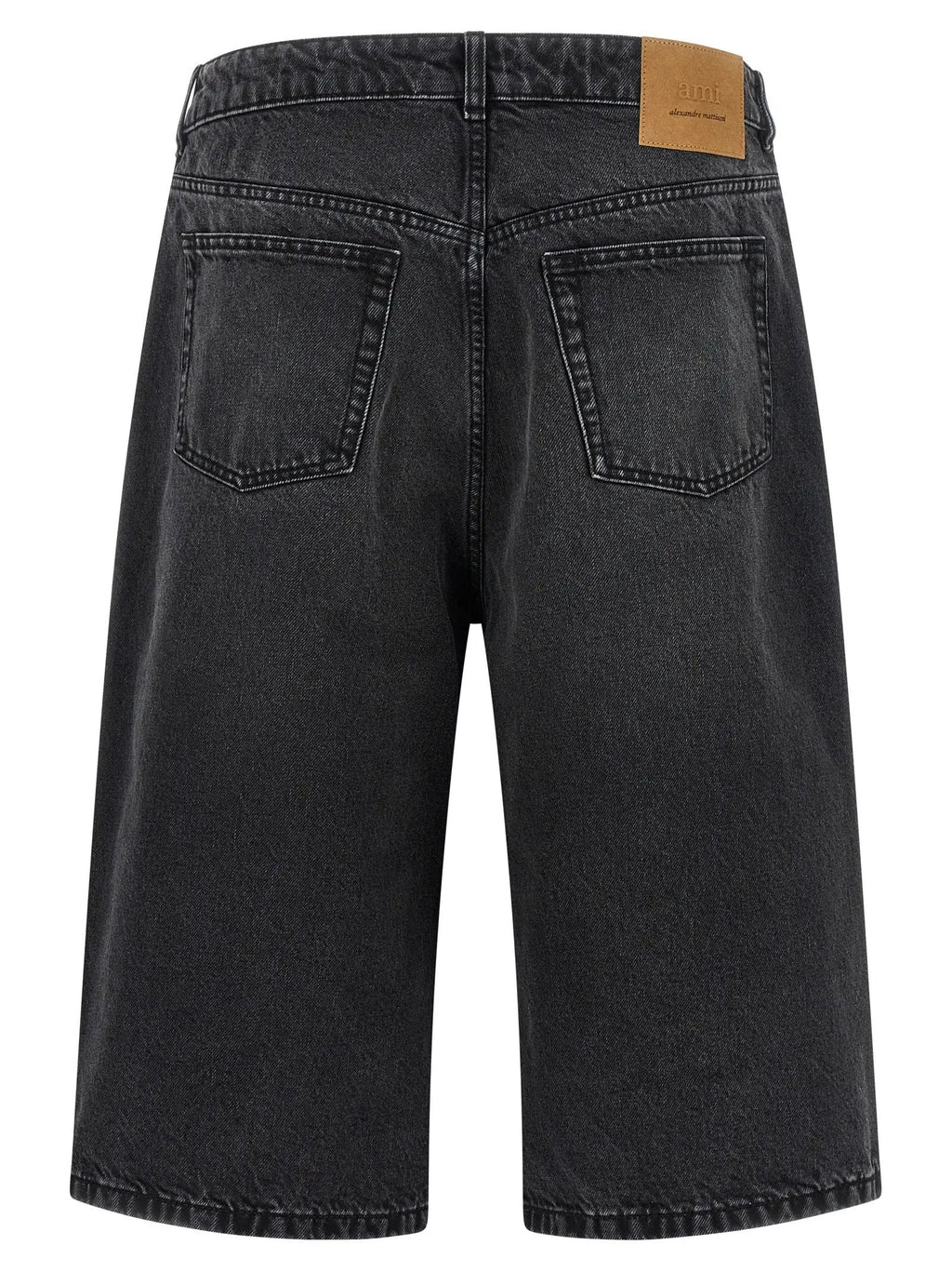 Ami Paris Black Cotton Bermuda Shorts