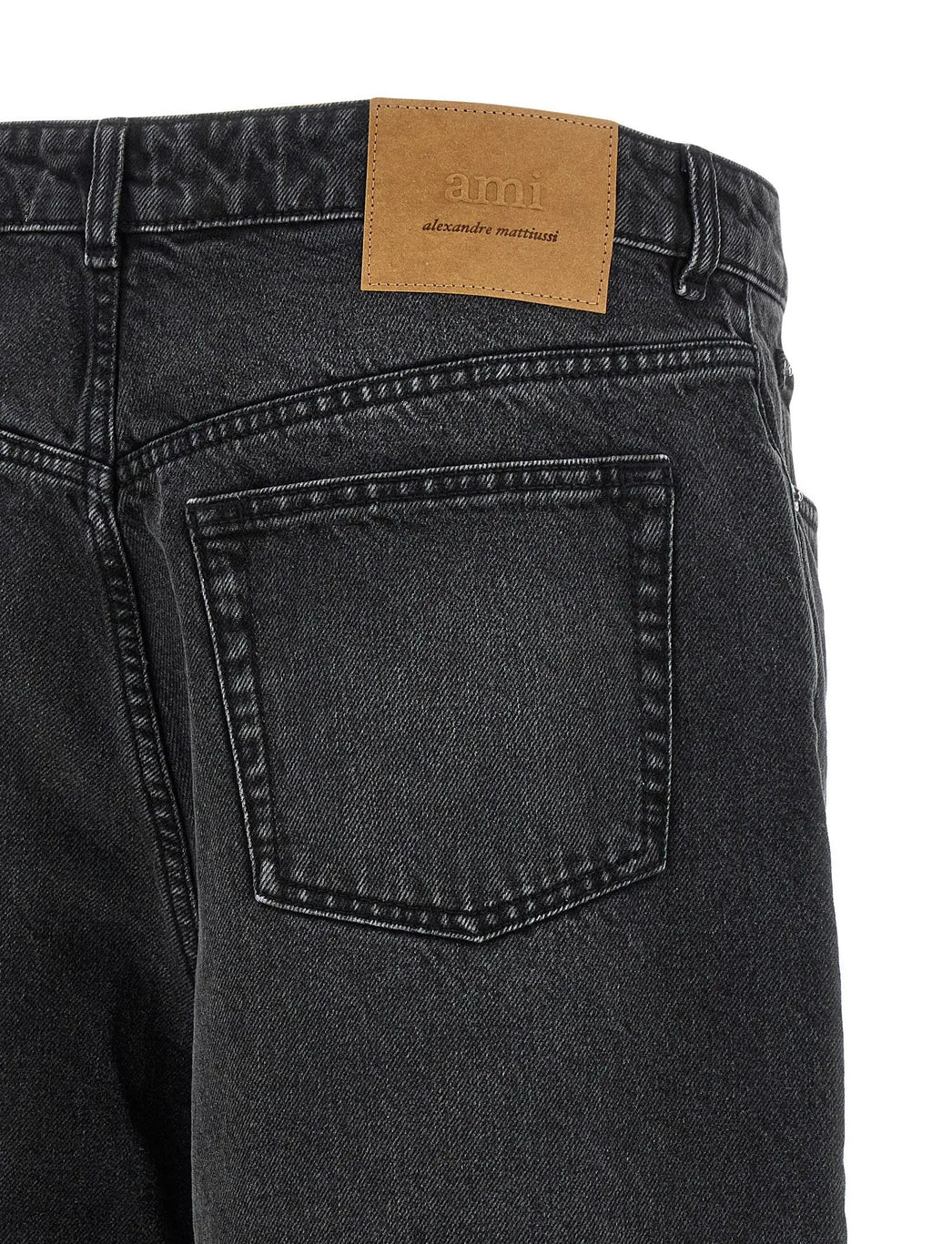 Ami Paris Black Cotton Bermuda Shorts