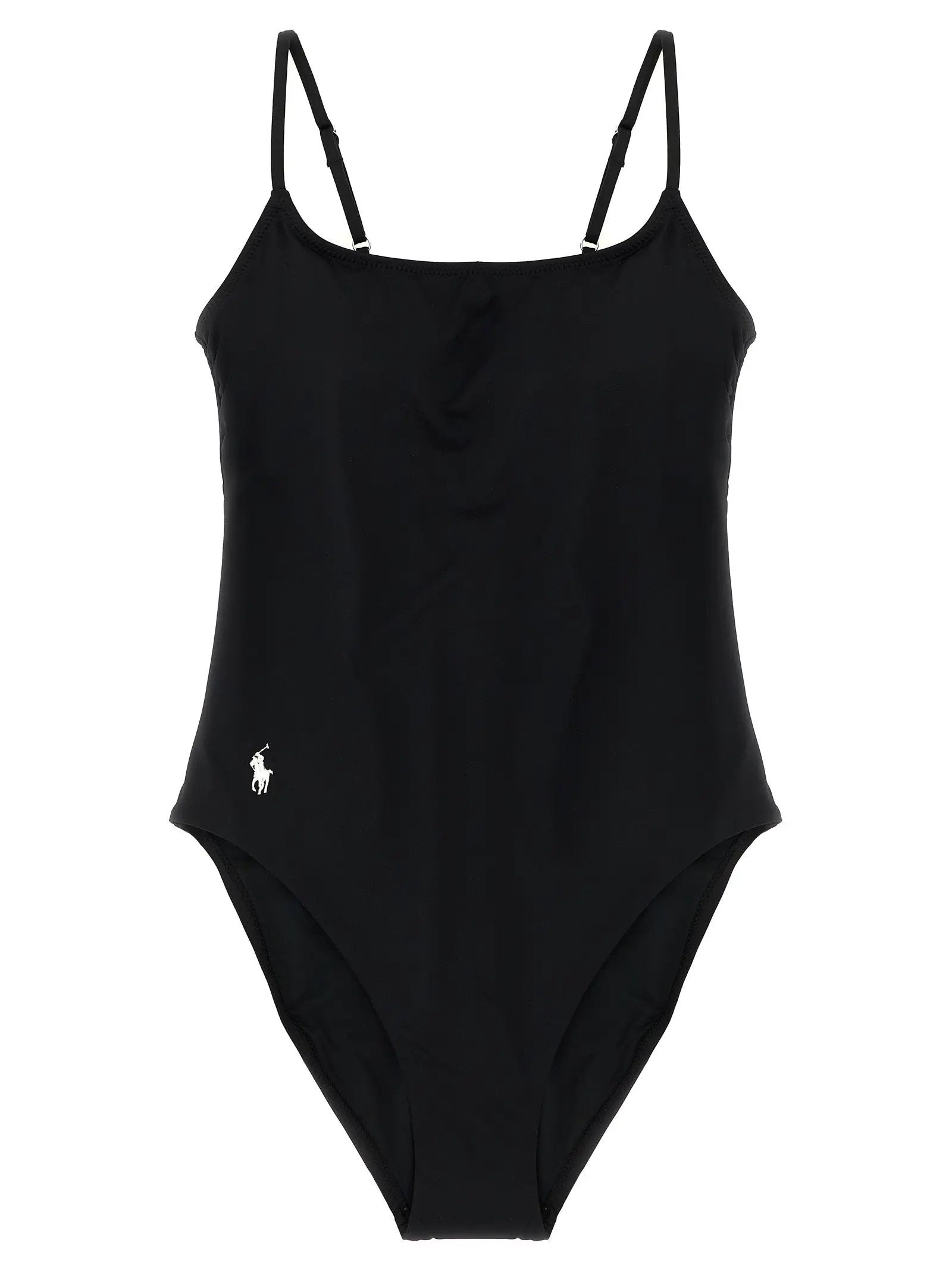 Polo Ralph Lauren Black Nylon One-Piece Swimsuit