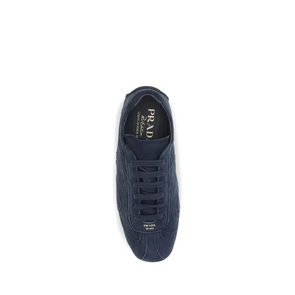 Prada Blue Calf Leather Bos Taurus Athletic Sneakers