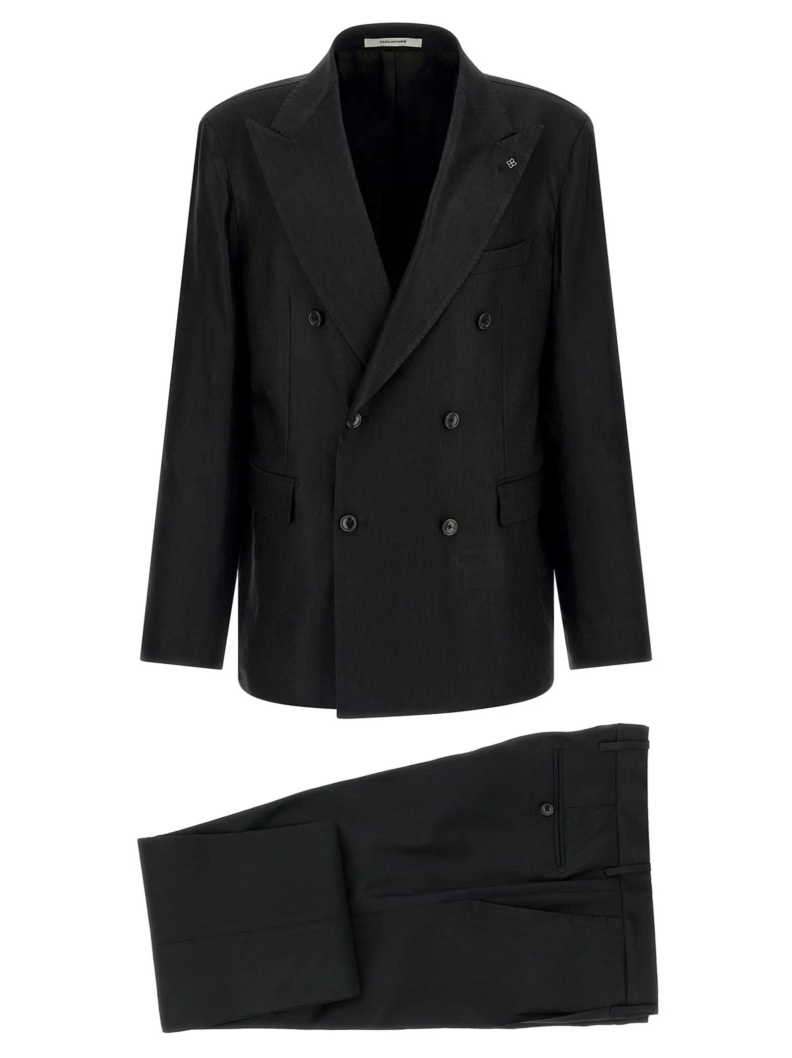 Costume deux pièces en lin noir Tagliatore