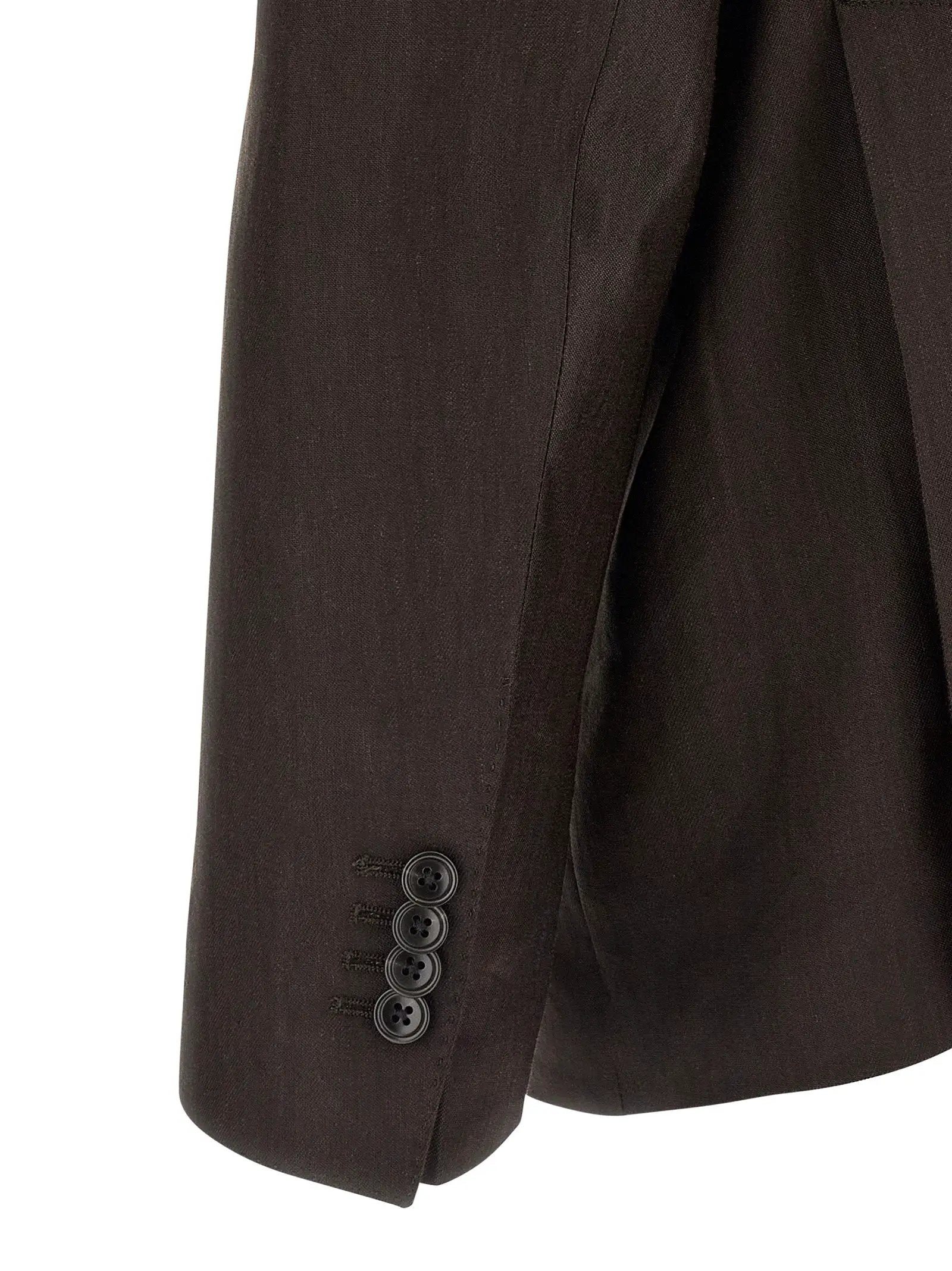 Tagliatore Brown Linen Two-Piece Suit