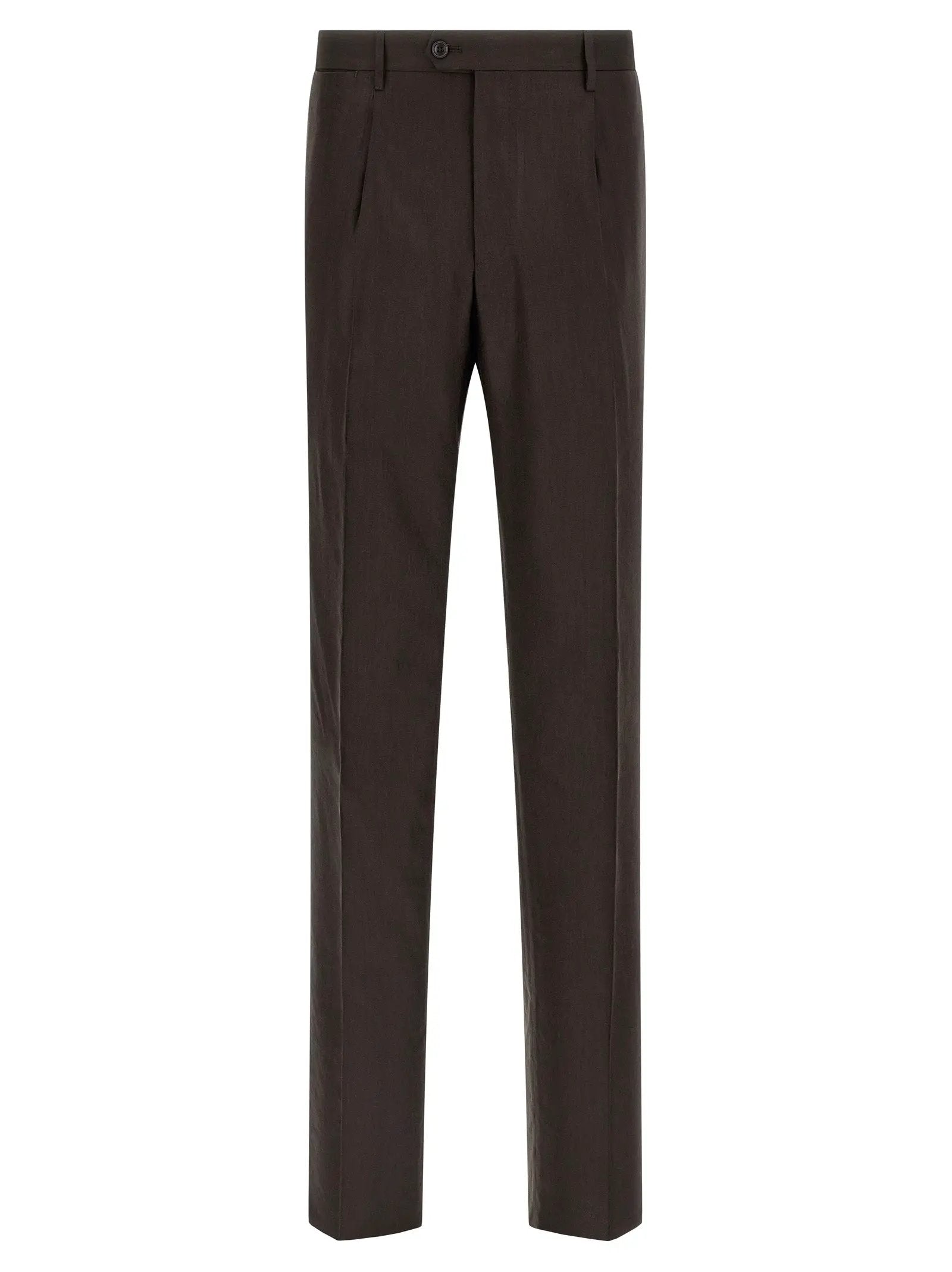 Tagliatore Brown Linen Two-Piece Suit