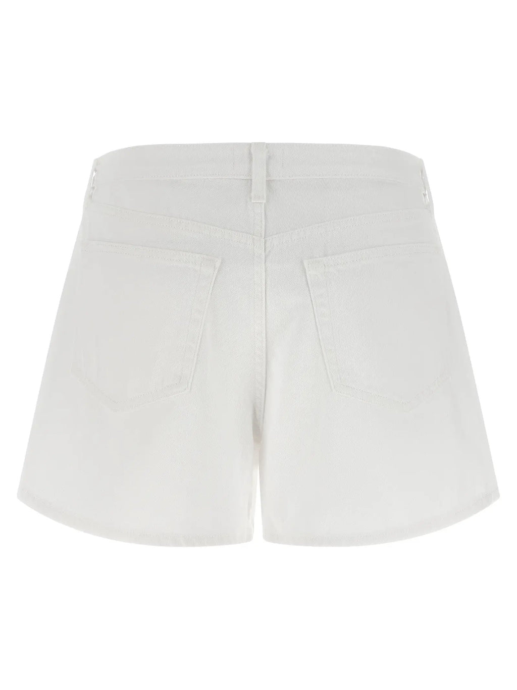 L'Agence White Cotton Bermuda Shorts