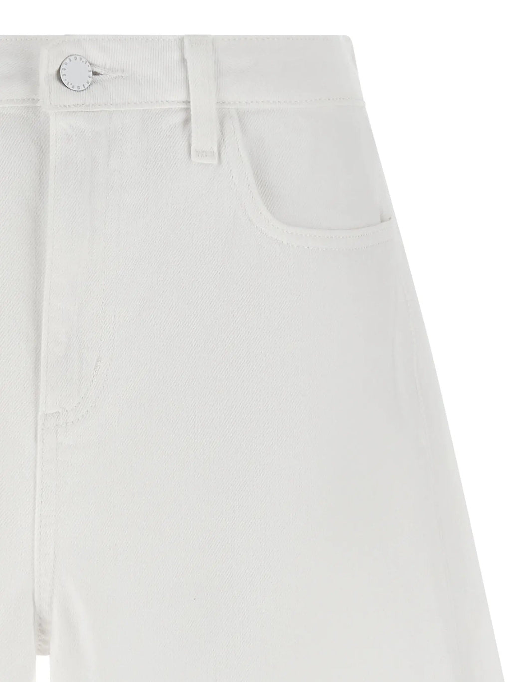 L'Agence White Cotton Bermuda Shorts