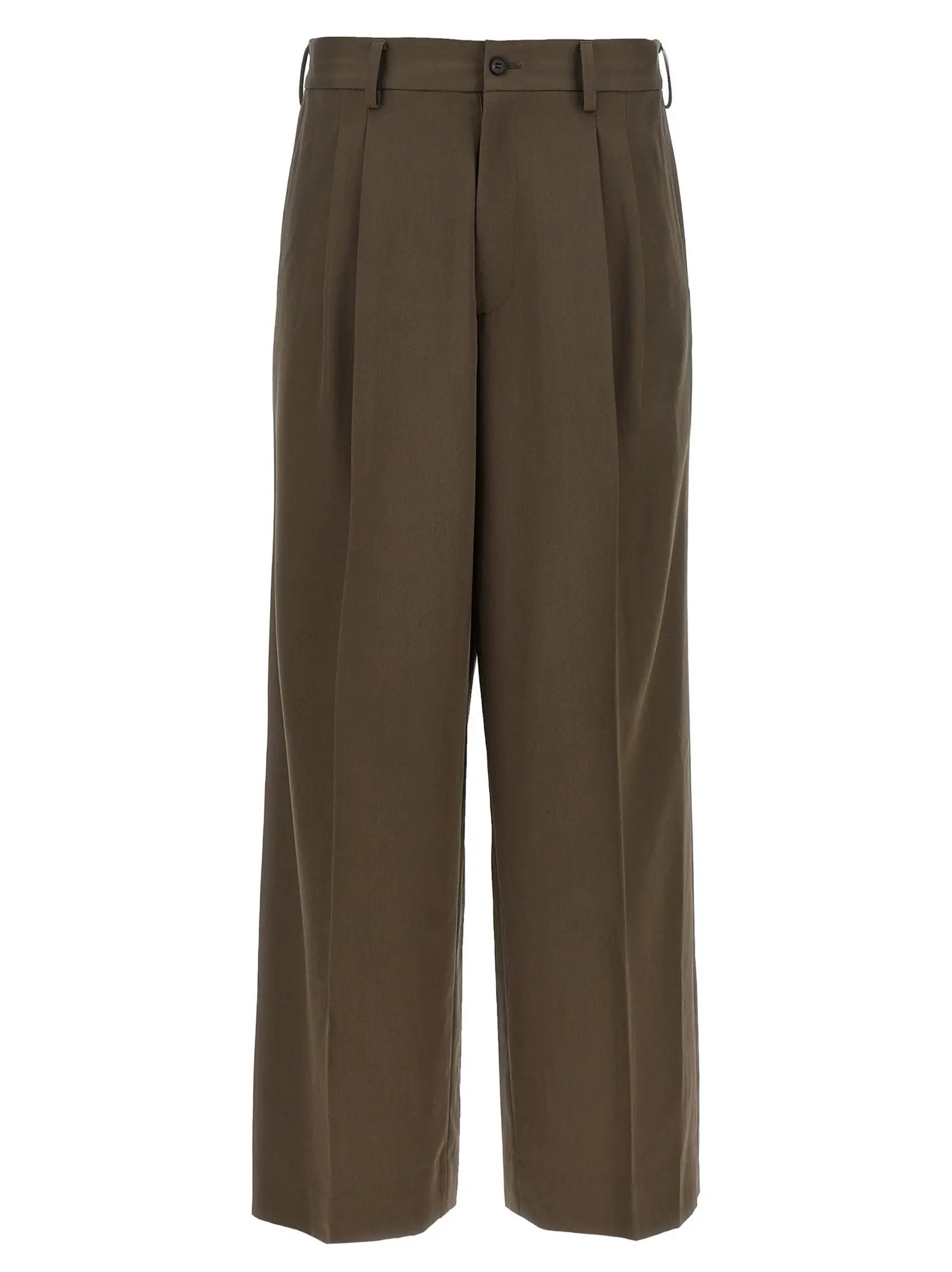 SSSTEIN Brown Wool Casual Pants