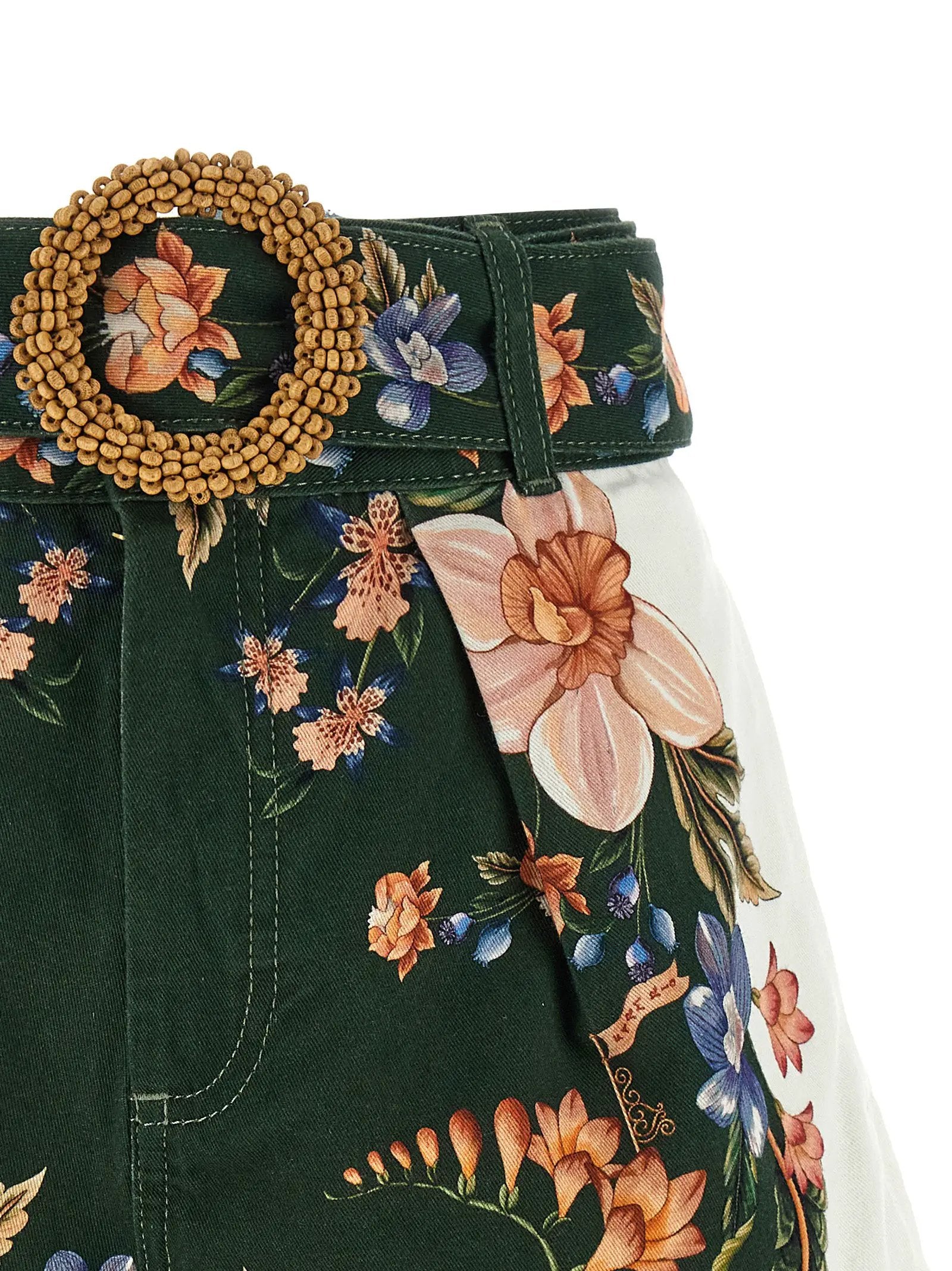 FARM RIO Bicolor Linen Bermuda Shorts