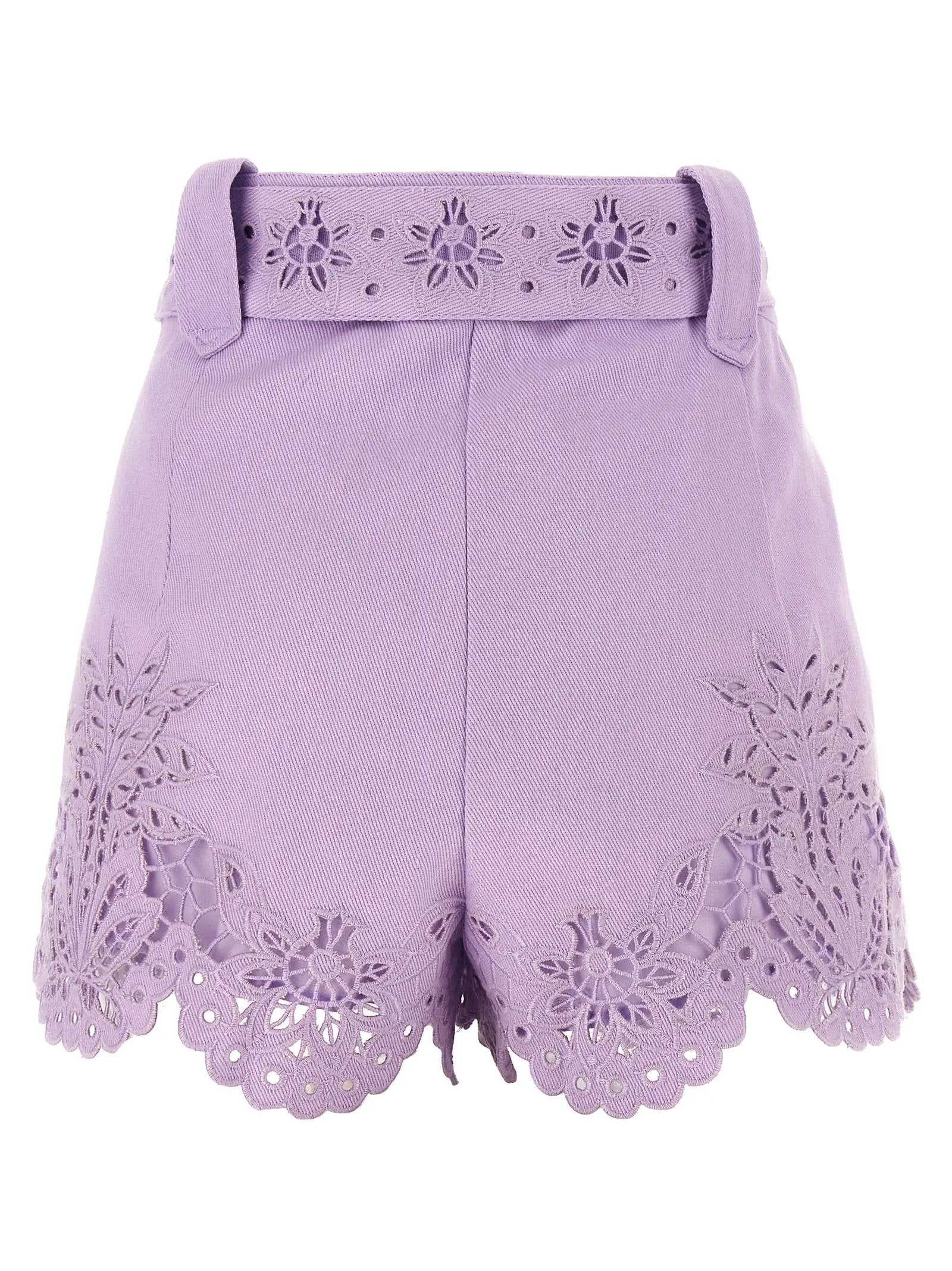 FARM RIO Purple Linen Bermuda Shorts