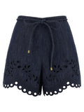 Zimmermann Zimmermann Blue Cotton Bermuda Shorts