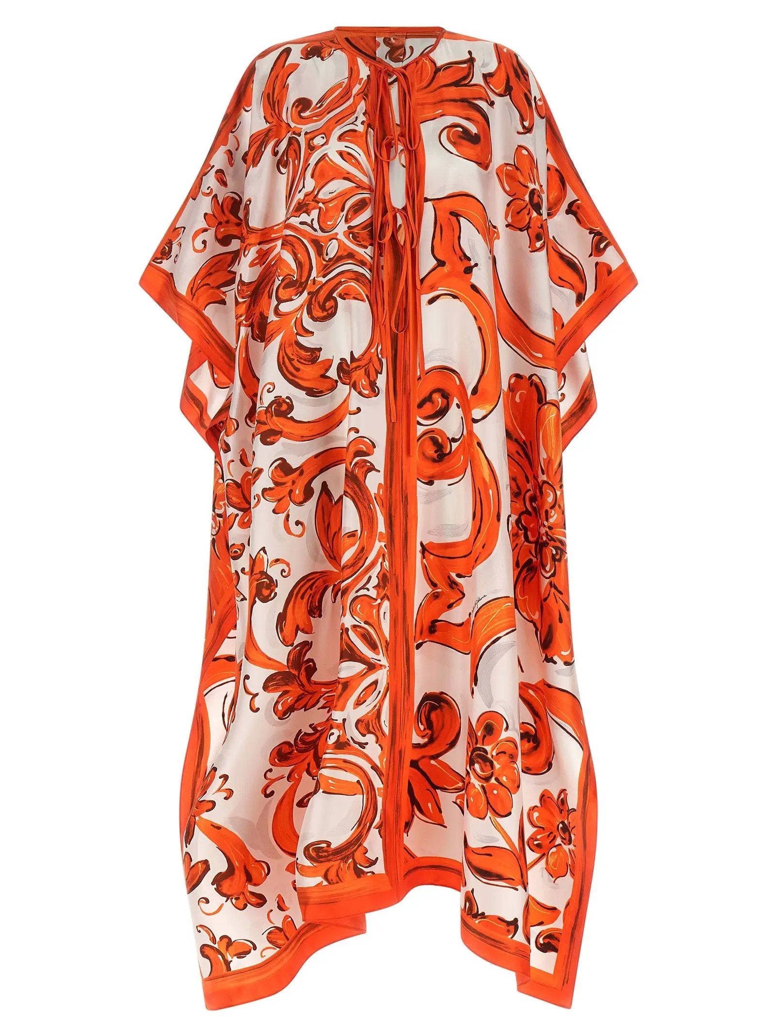 Robe longue en soie orange Dolce & Gabbana