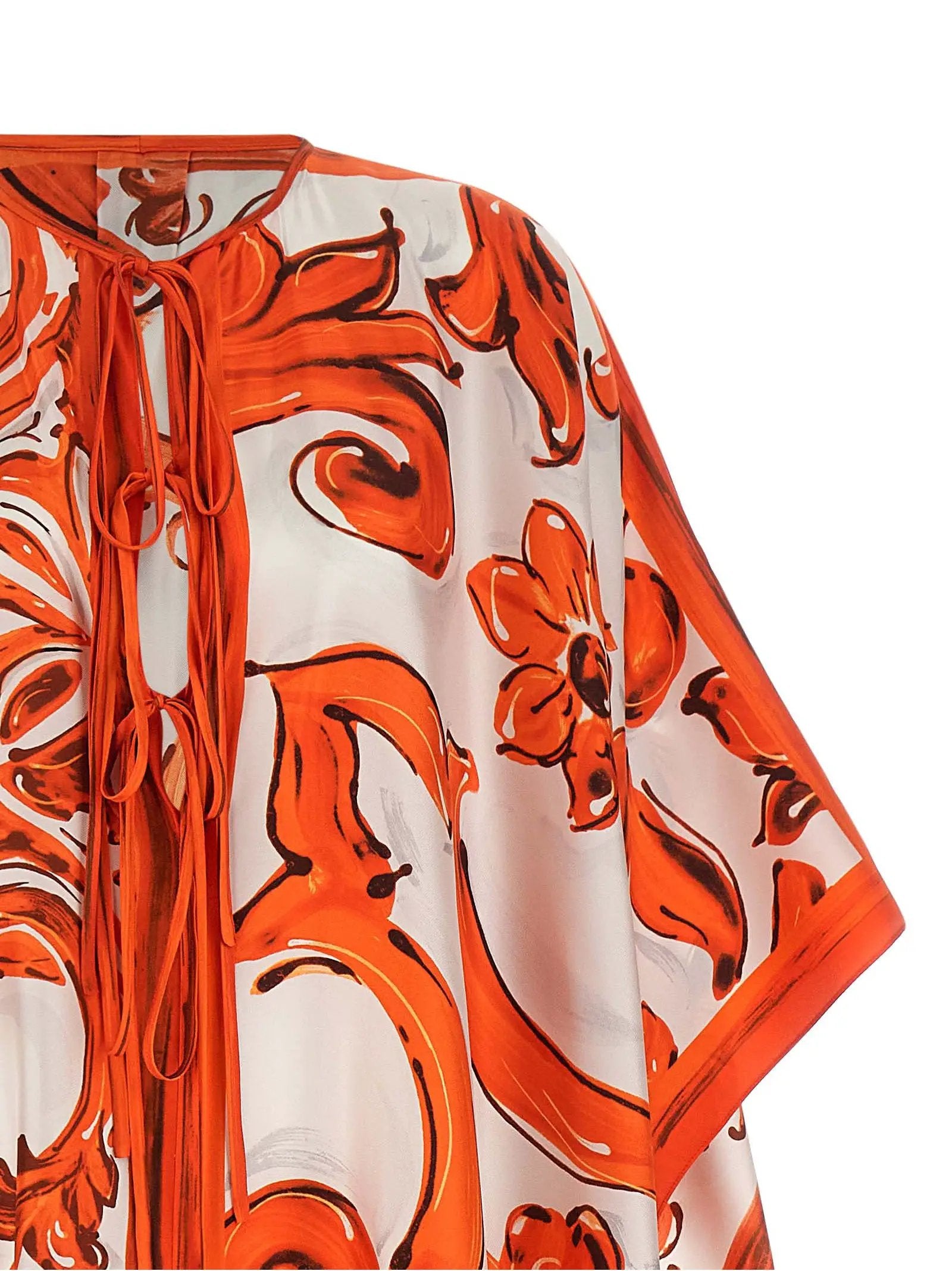 Robe longue en soie orange Dolce & Gabbana