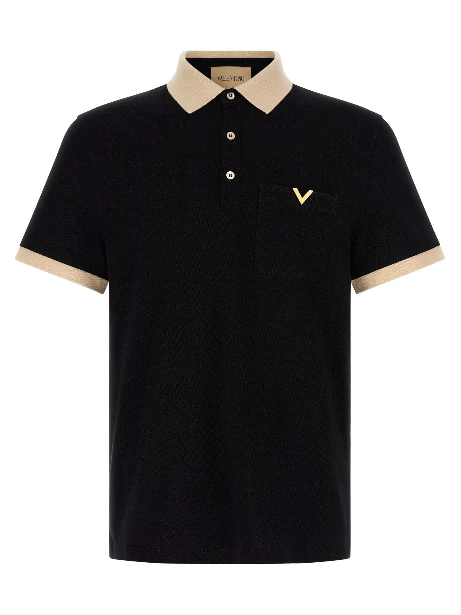 Valentino Garavani Bicolor Cotton Polo Shirt