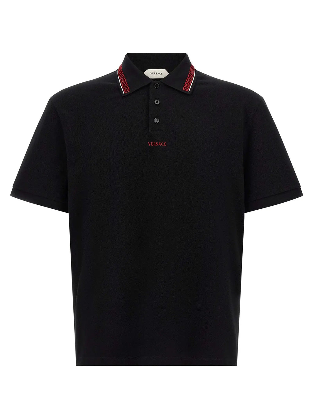 Versace Black Cotton Polo Shirt