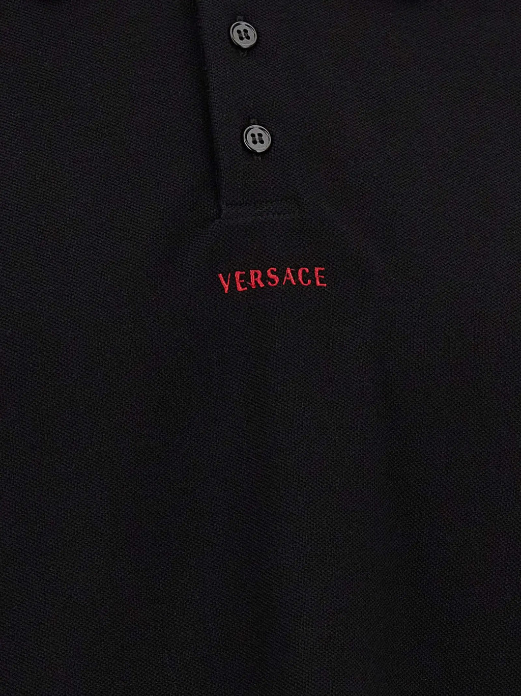 Versace Black Cotton Polo Shirt