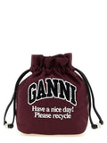 Ganni Bordeaux Recycled Polyamide Clutch Bag