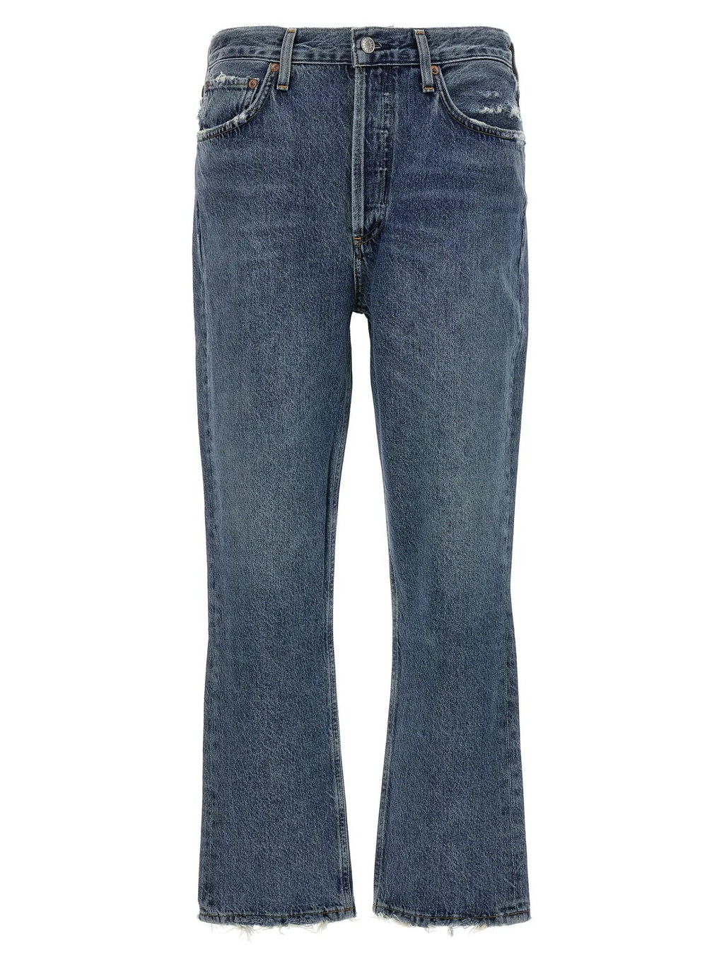 Agolde Blue Cotton Cropped Jeans