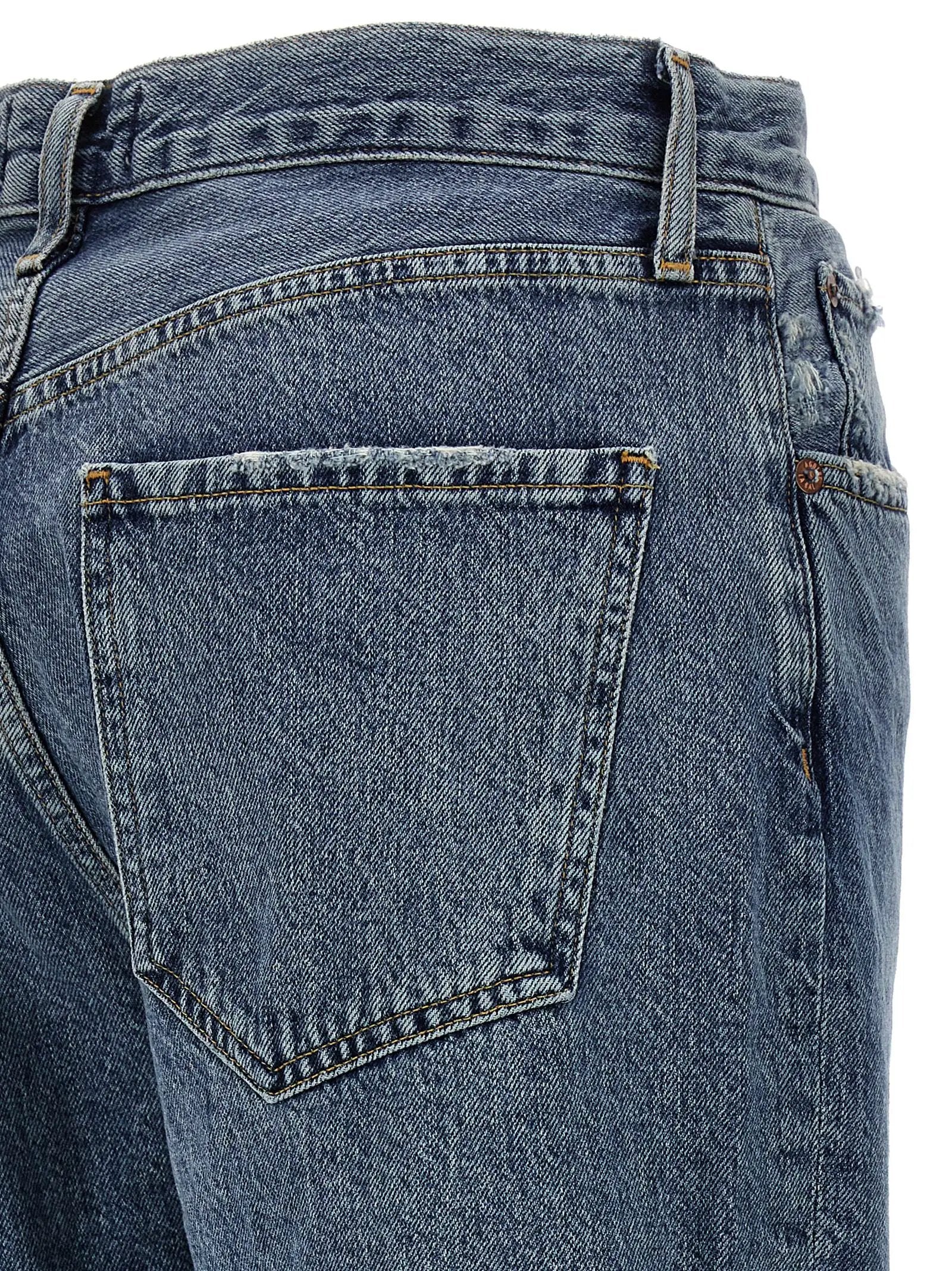 Agolde Blue Cotton Cropped Jeans
