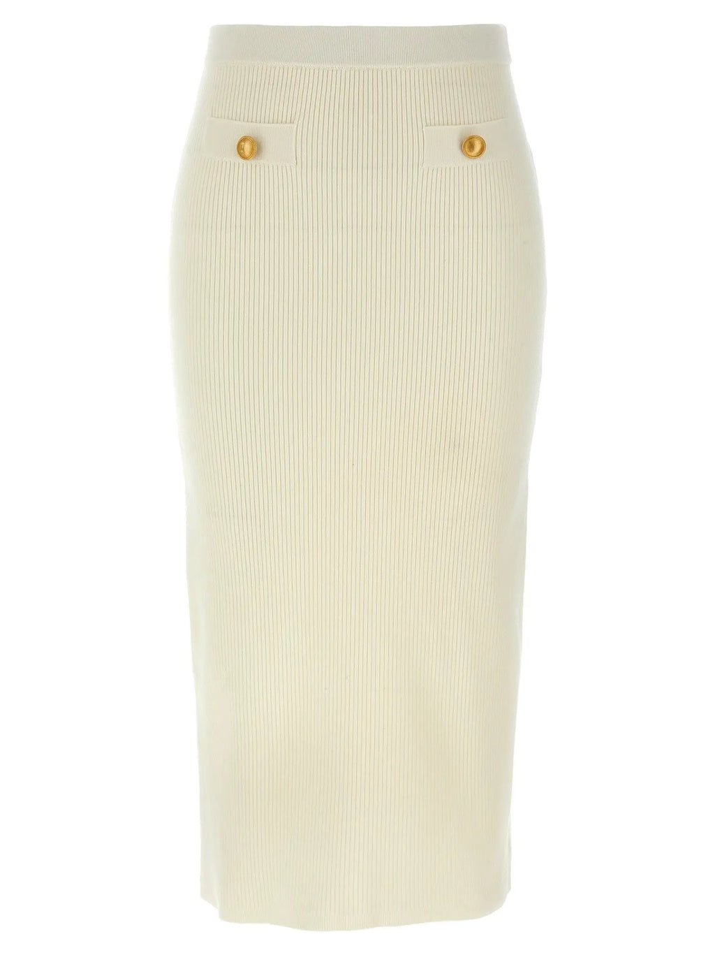 Alessandra Rich White Wool Midi Skirt