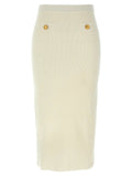 Alessandra Rich White Wool Midi Skirt