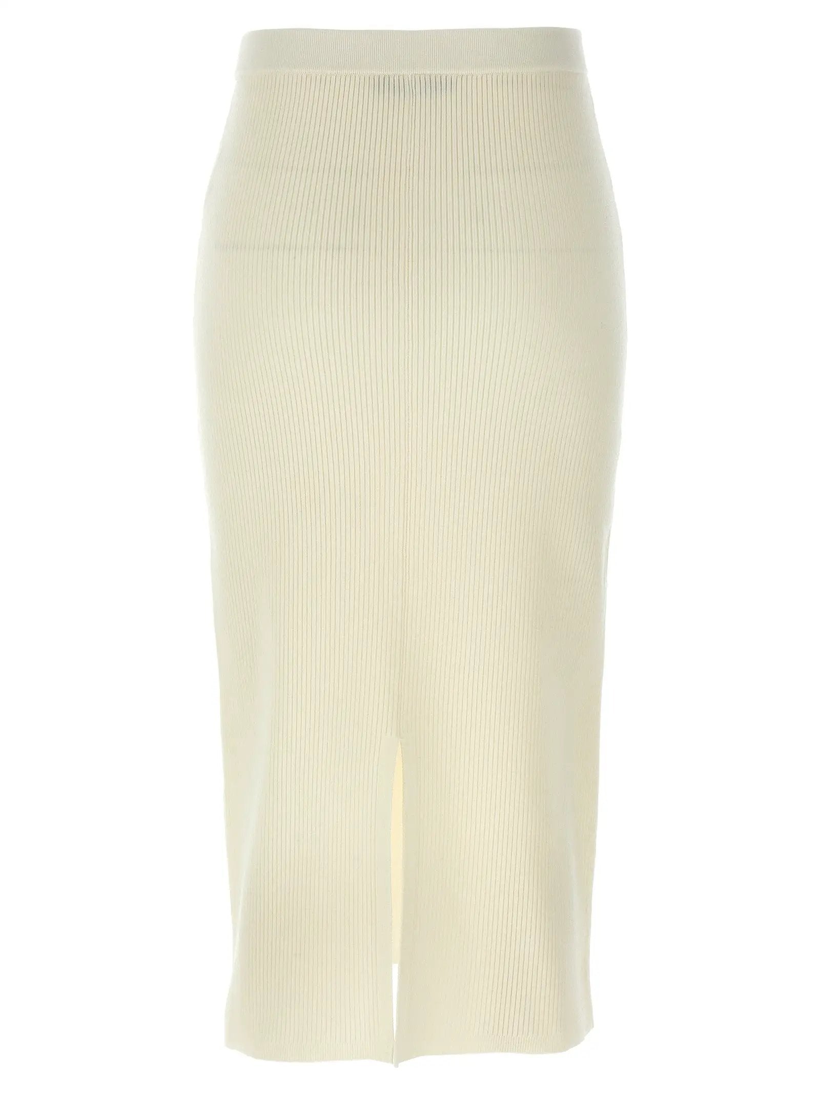 Alessandra Rich White Wool Midi Skirt