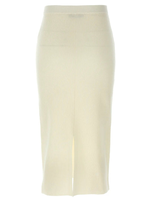 Jupe midi en laine blanche Alessandra Rich