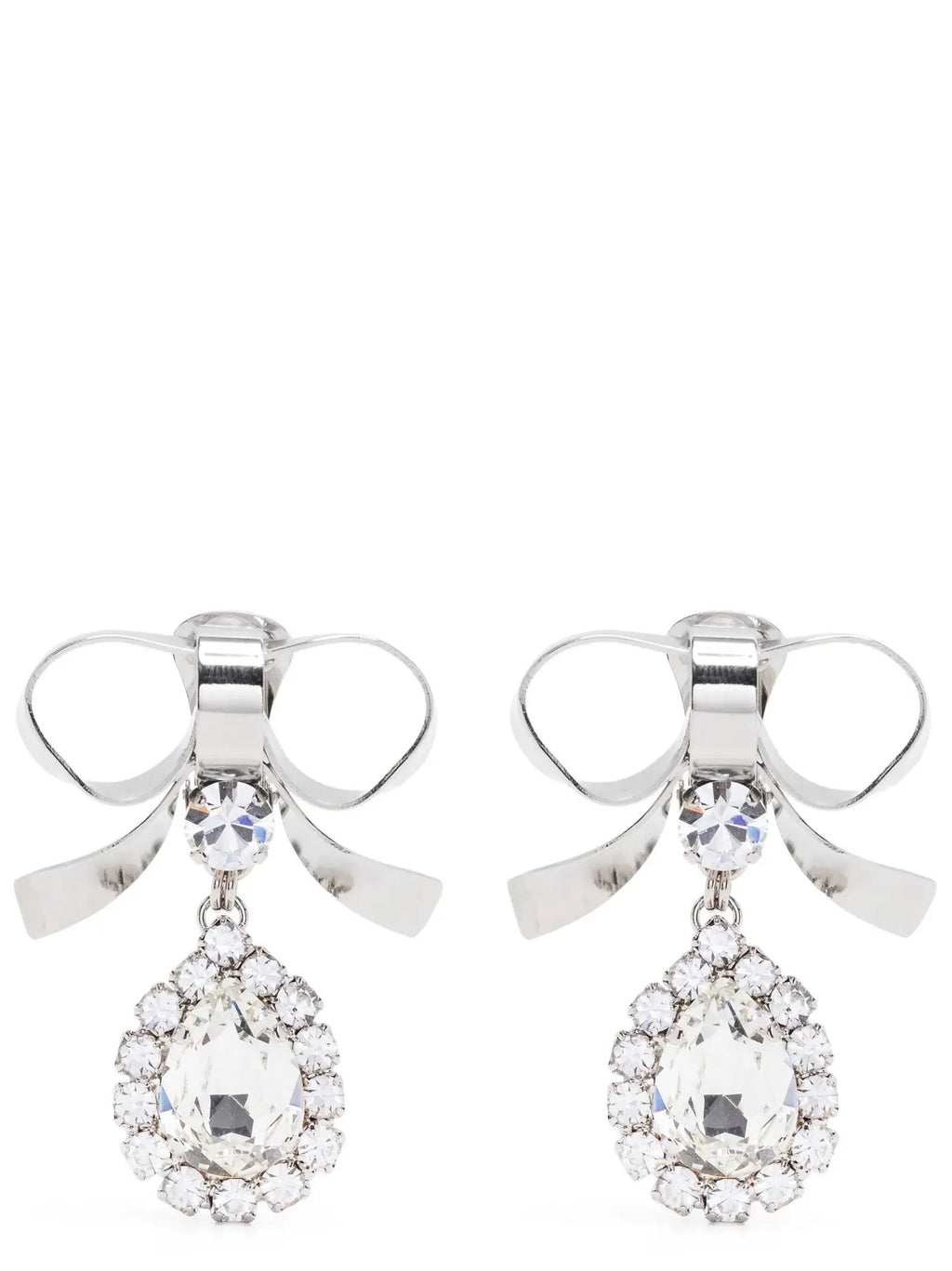 Alessandra Rich Silver Glass Earrings