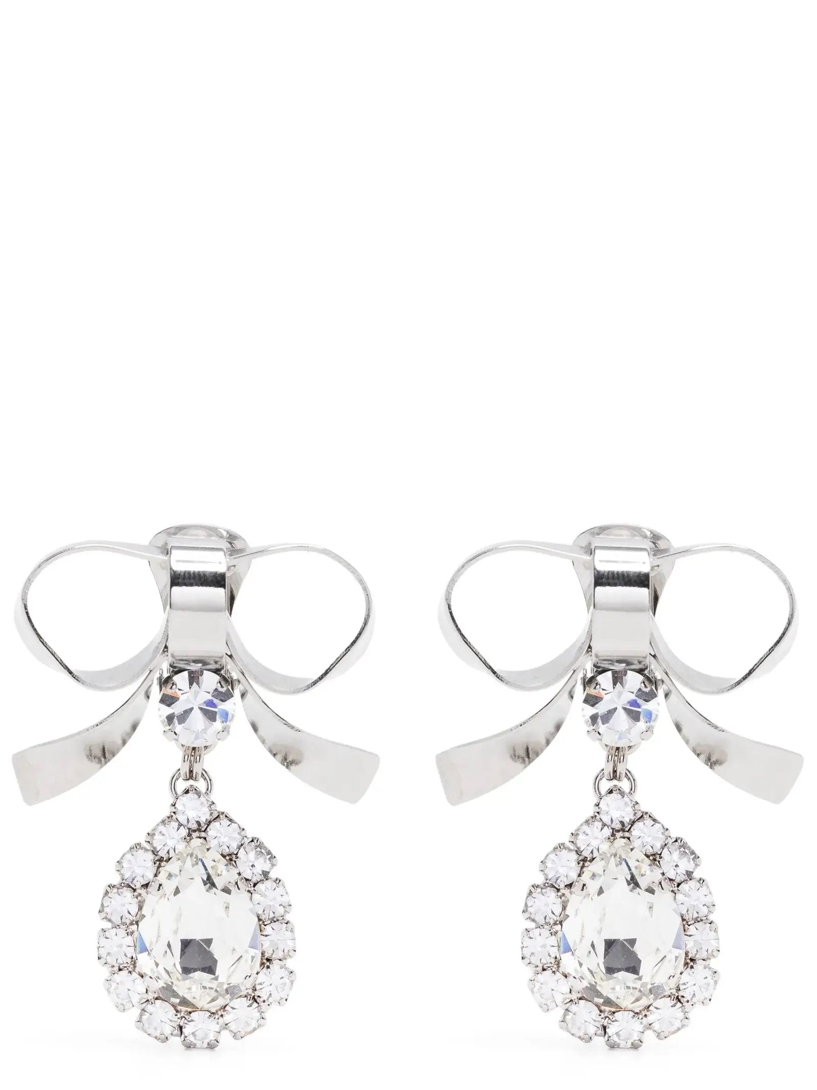 Alessandra Rich Silver Glass Earrings