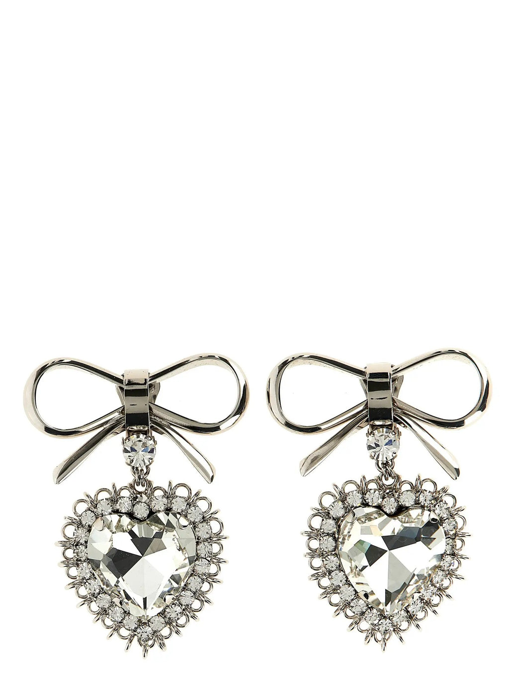 Alessandra Rich Silver Glass Earrings