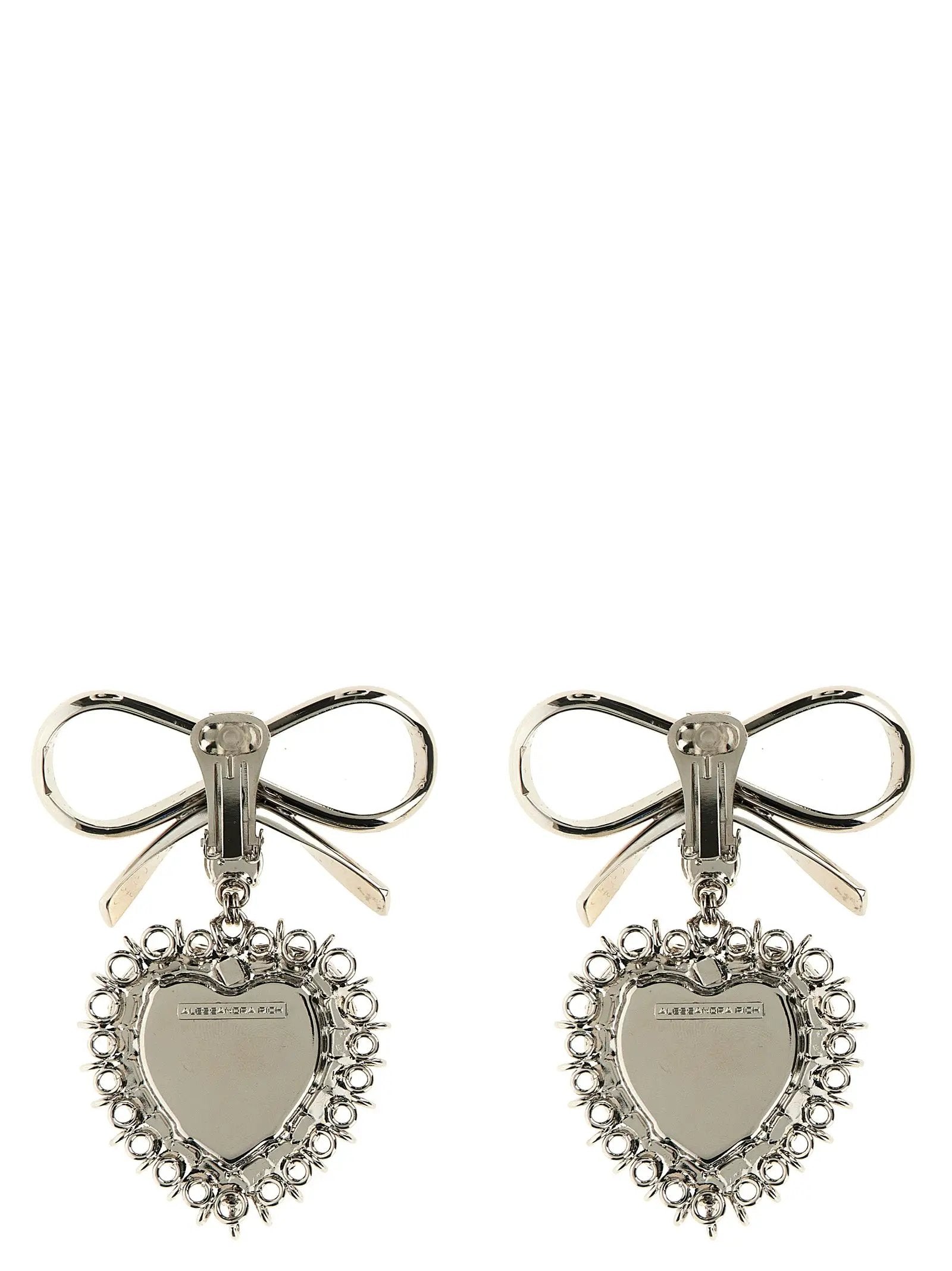 Alessandra Rich Silver Glass Earrings