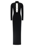 Elisabetta Franchi Black Viscose Long Dress